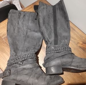 Charcoal Wide Calf Boots